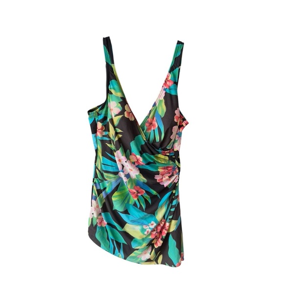 Miraclesuit Islander Floral Print 1 Pc Swimsuit Plus Size 14 Pool Resort Wear - Picture 9 of 9